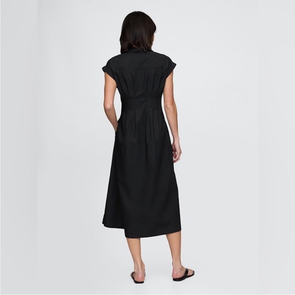 NWT! Gap Poplin Midi Black Shirtdress Contemporary - Multiple 🎻 - Picture 2 of 9